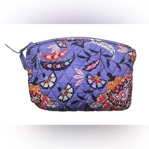 Vera Bradley “MURAL GARDEN” Travel Cosmetic Makeup Case Purple Floral Quilted